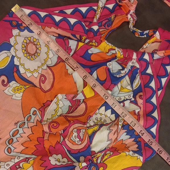 Trina Turk Sevilla Asymmetric Swimsuit Cover Up Midi Dress In Vibrant Colors - Picture 11 of 14